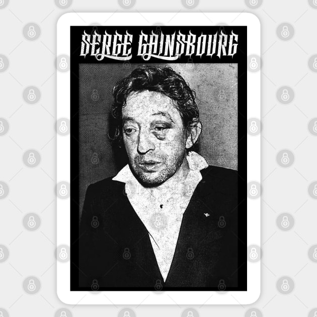 Serge Gainsbourg †† Vintage Look Vintage Aesthetic Design Sticker by unknown_pleasures